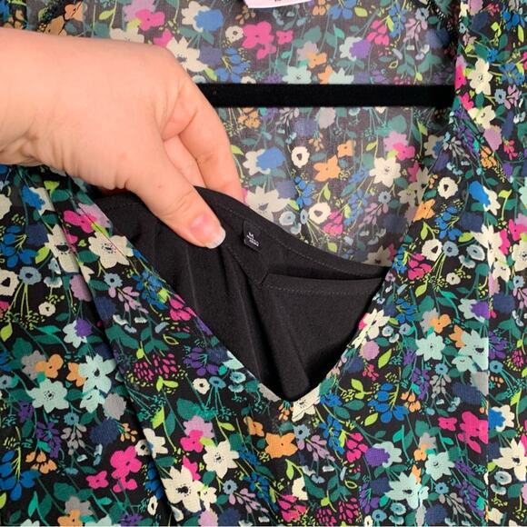 Cabi fiesta floral midi dress green with floral print women’s size medium lined - Picture 5 of 8